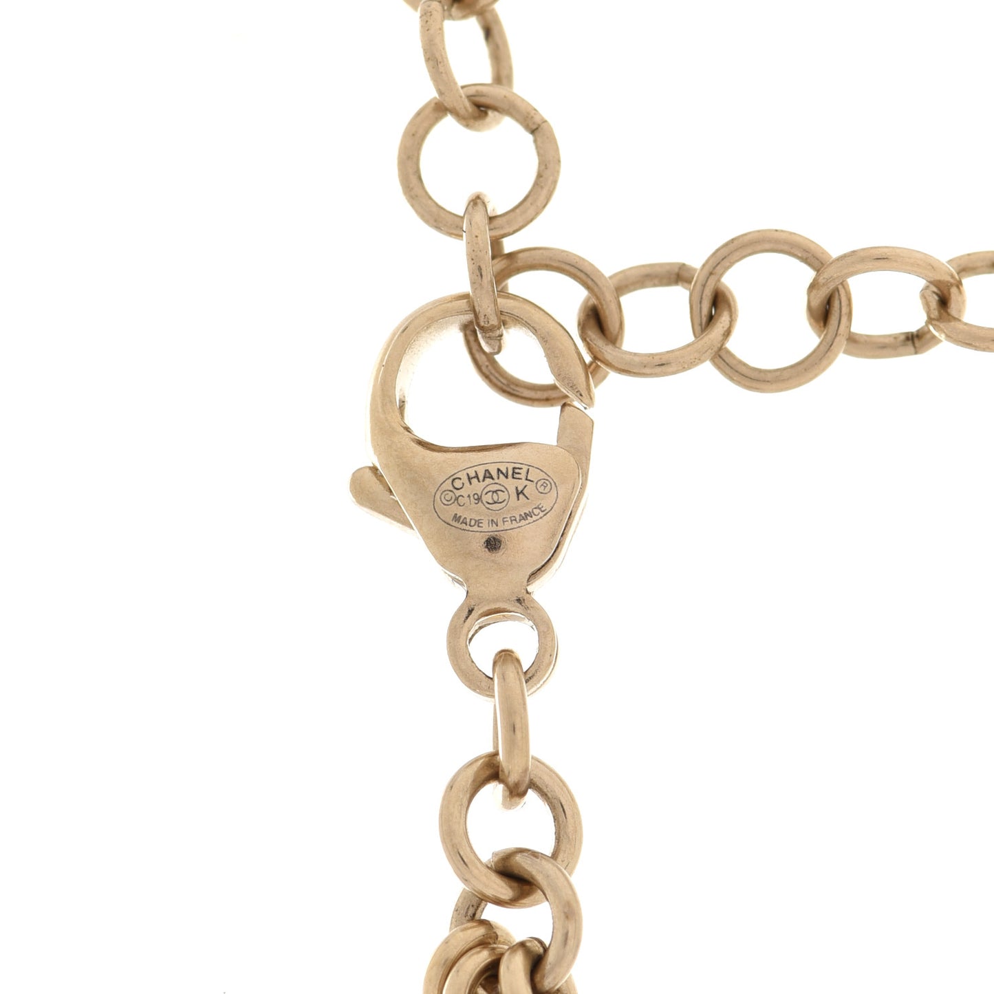 Crystal Pearl CC Long Multistrand Necklace Gold