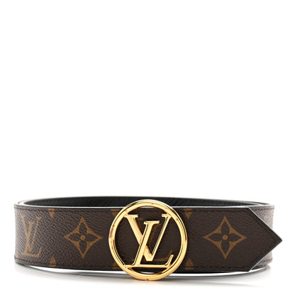 Louis Vuitton Monogram Epi 35mm LV Circle Reversible Belt 85 34 Black 1 of 9