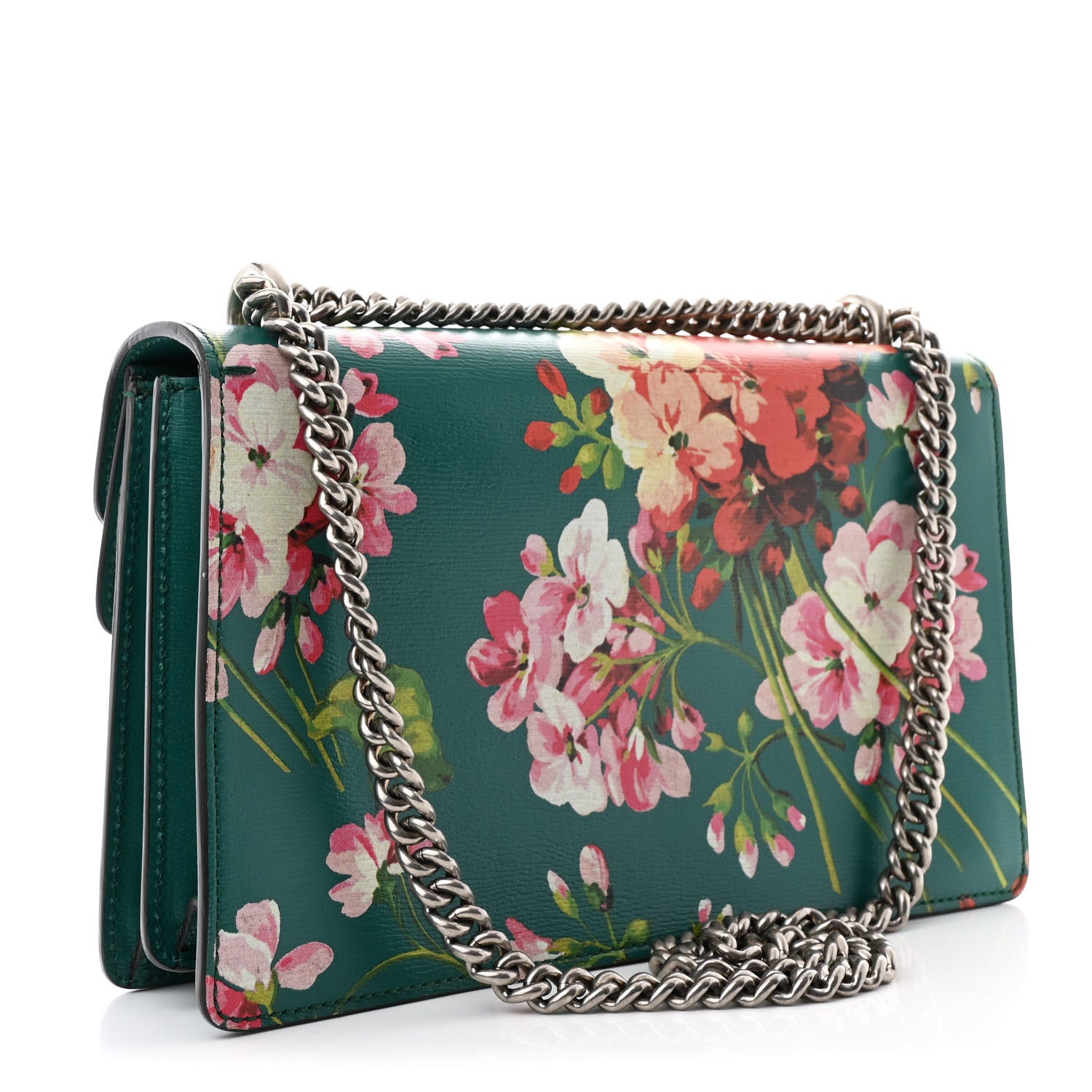 Gucci Calfskin Blooms Print Small Dionysus Shoulder Bag Bright Emerald Multicolor 3 of 11