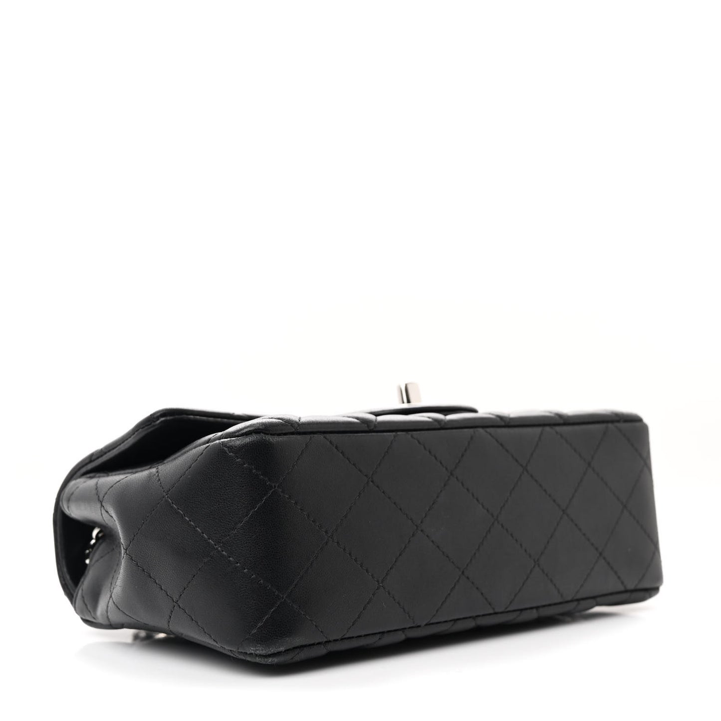 Lambskin Quilted Mini Rectangular Flap Black