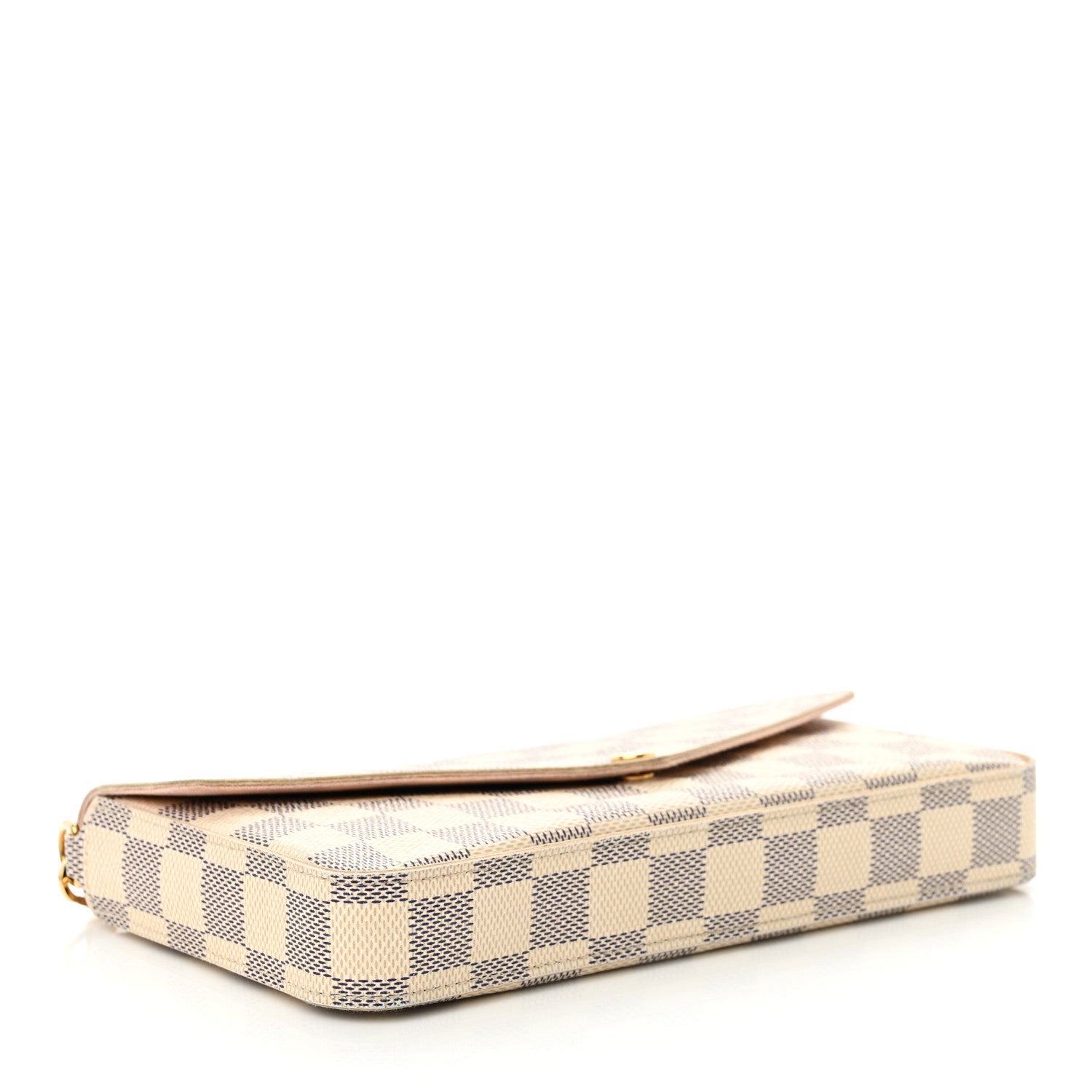 Louis Vuitton Damier Azur Pochette Felicie Chain Wallet Rose Ballerine 5 of 12