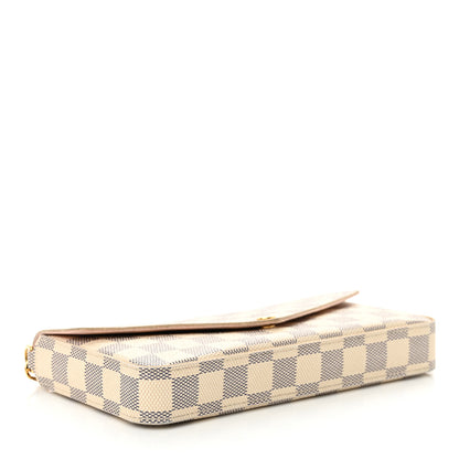 Louis Vuitton Damier Azur Pochette Felicie Chain Wallet Rose Ballerine 5 of 12
