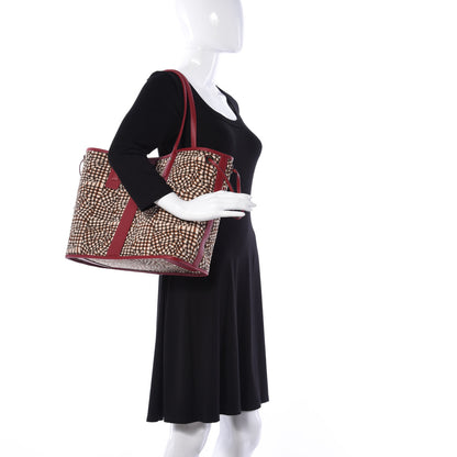 MCM Visetos Medium Liz Reversible Shopper Tote Beige Ruby Red 4 of 15