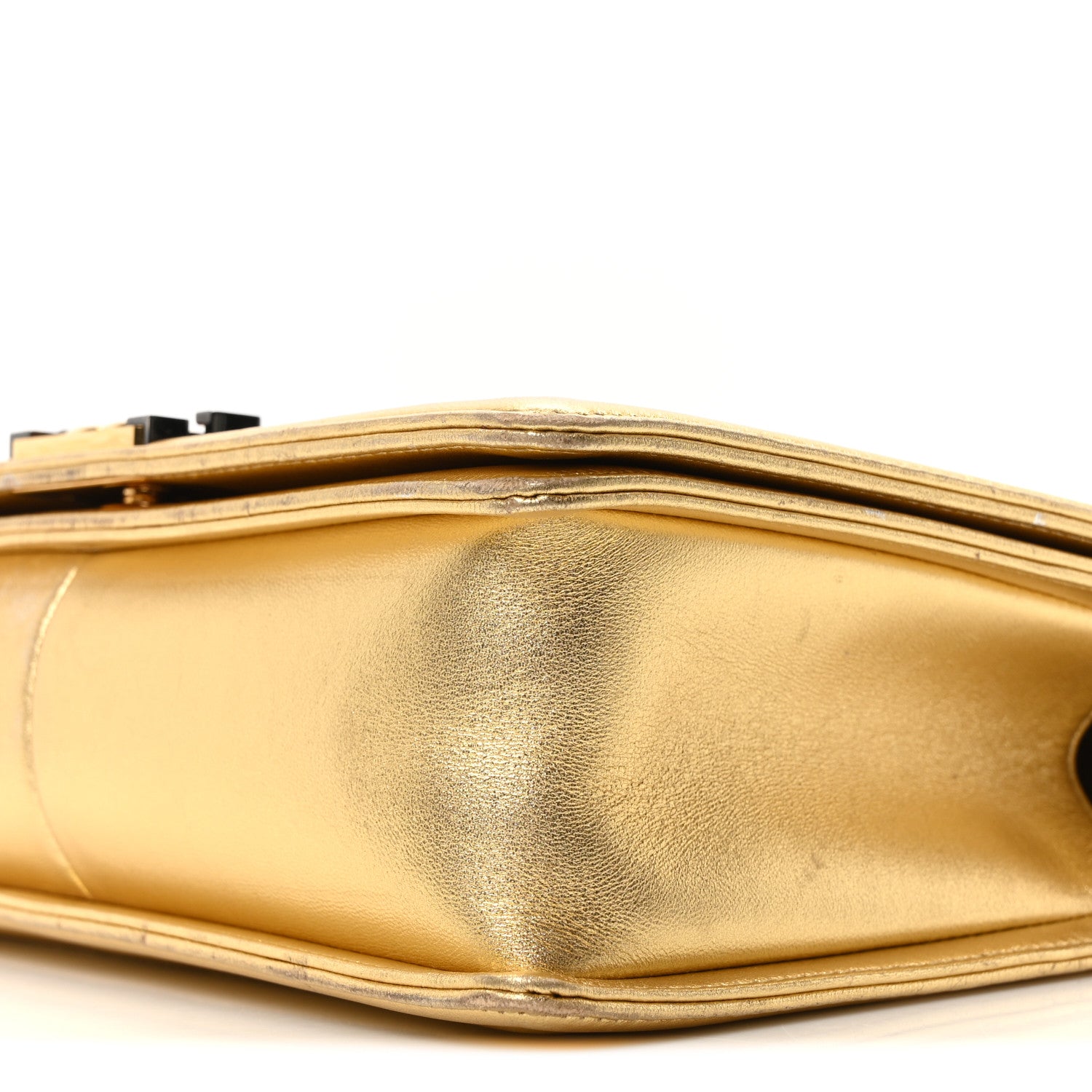 Chanel Metallic Lambskin Embossed New Medium Cube Boy Flap Gold 10 of 10