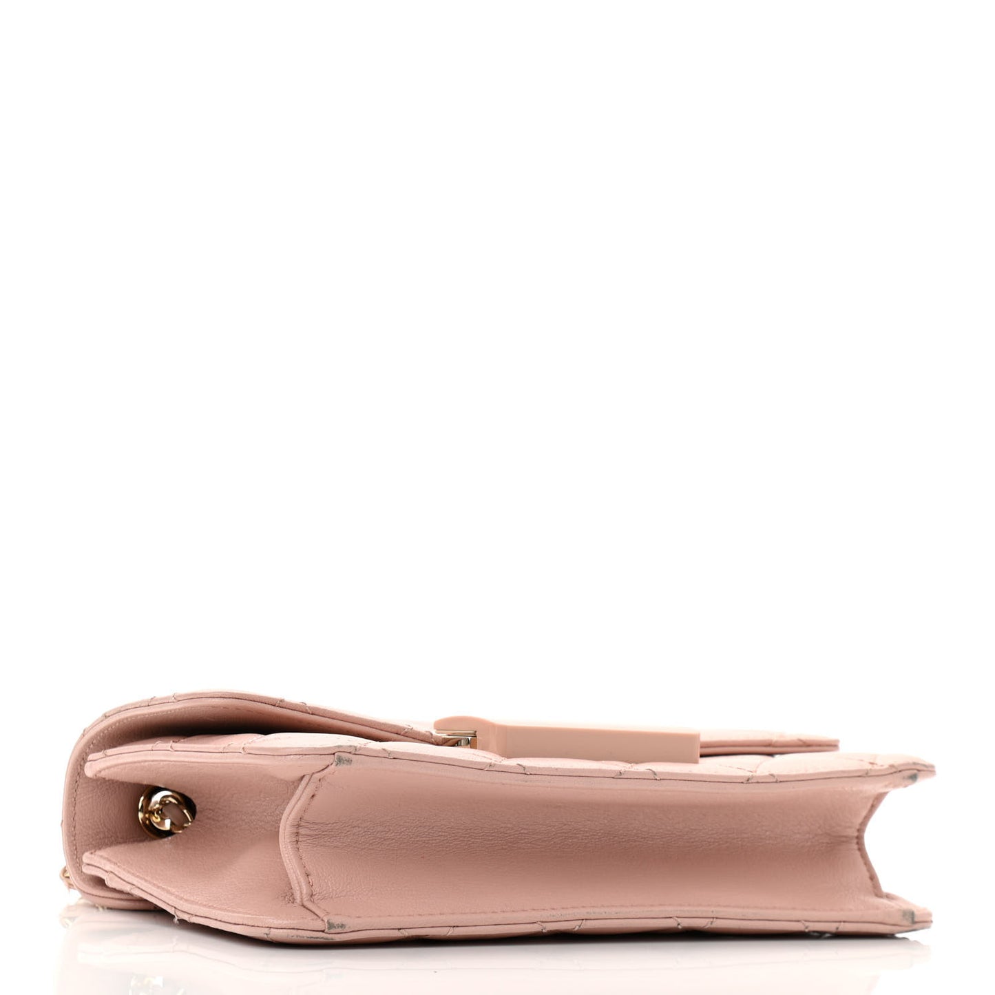 Sheepskin Quilted Mini Beauty Lock Flap Pink