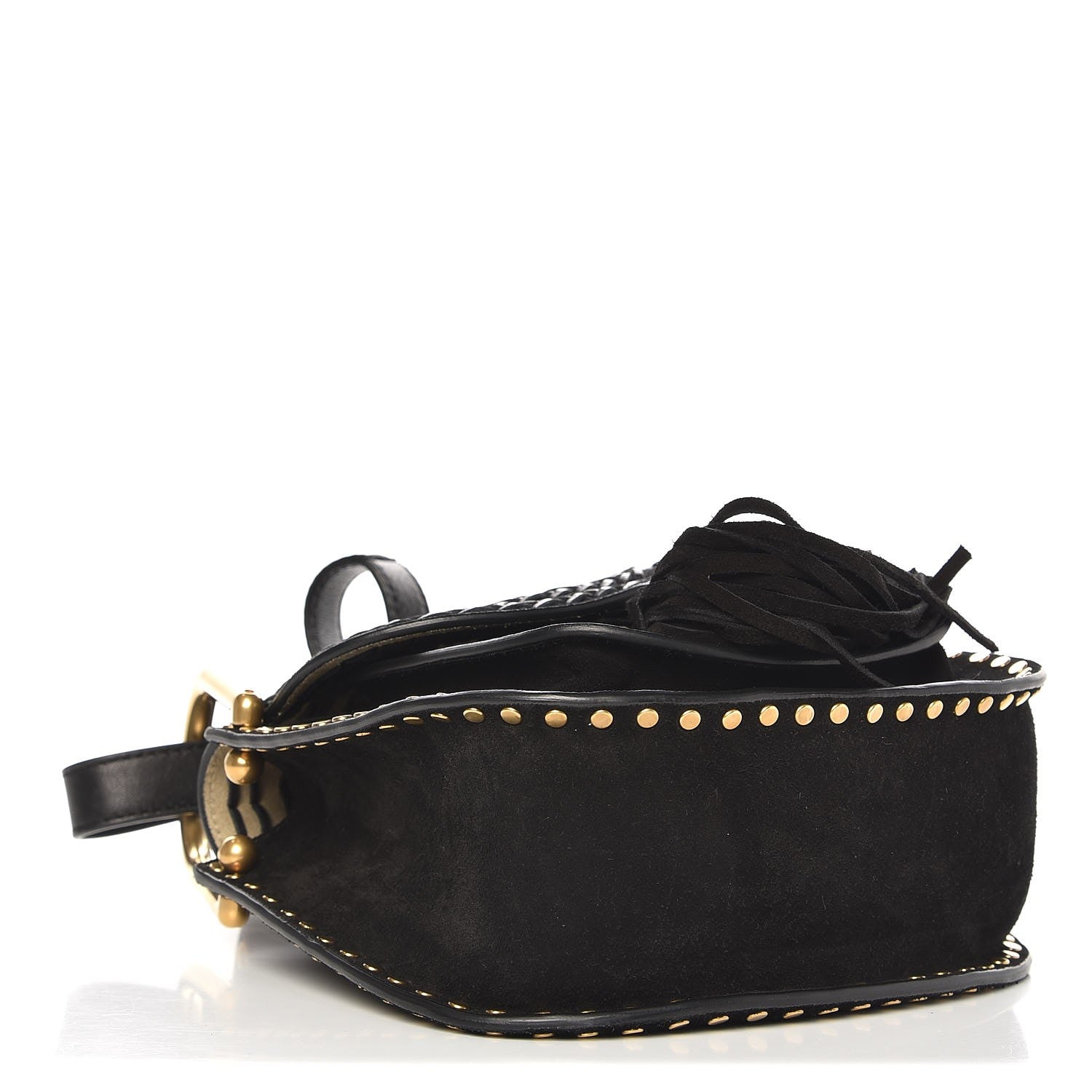 Chloe Suede Braided Small Hudson Shoulder Bag Black 4 of 7