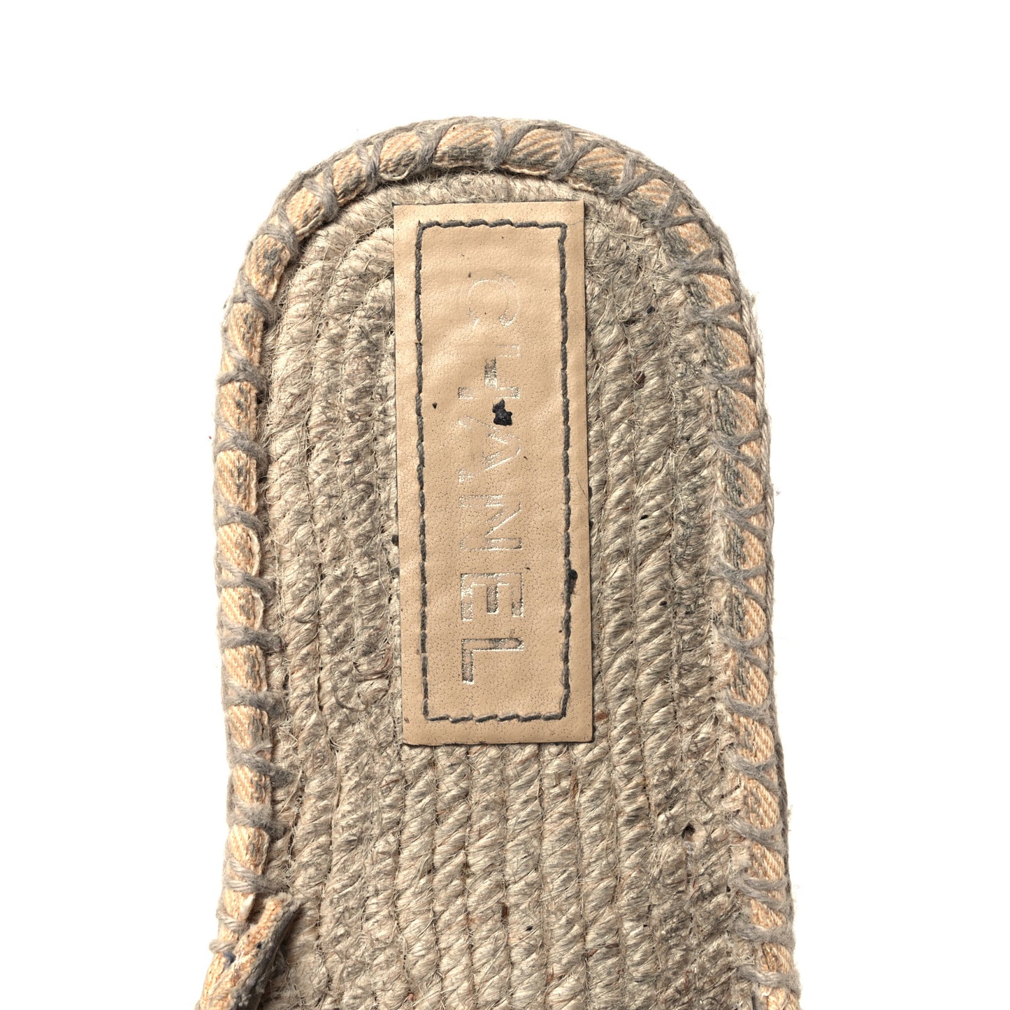Denim CC Espadrille Mules 41 Beige Black