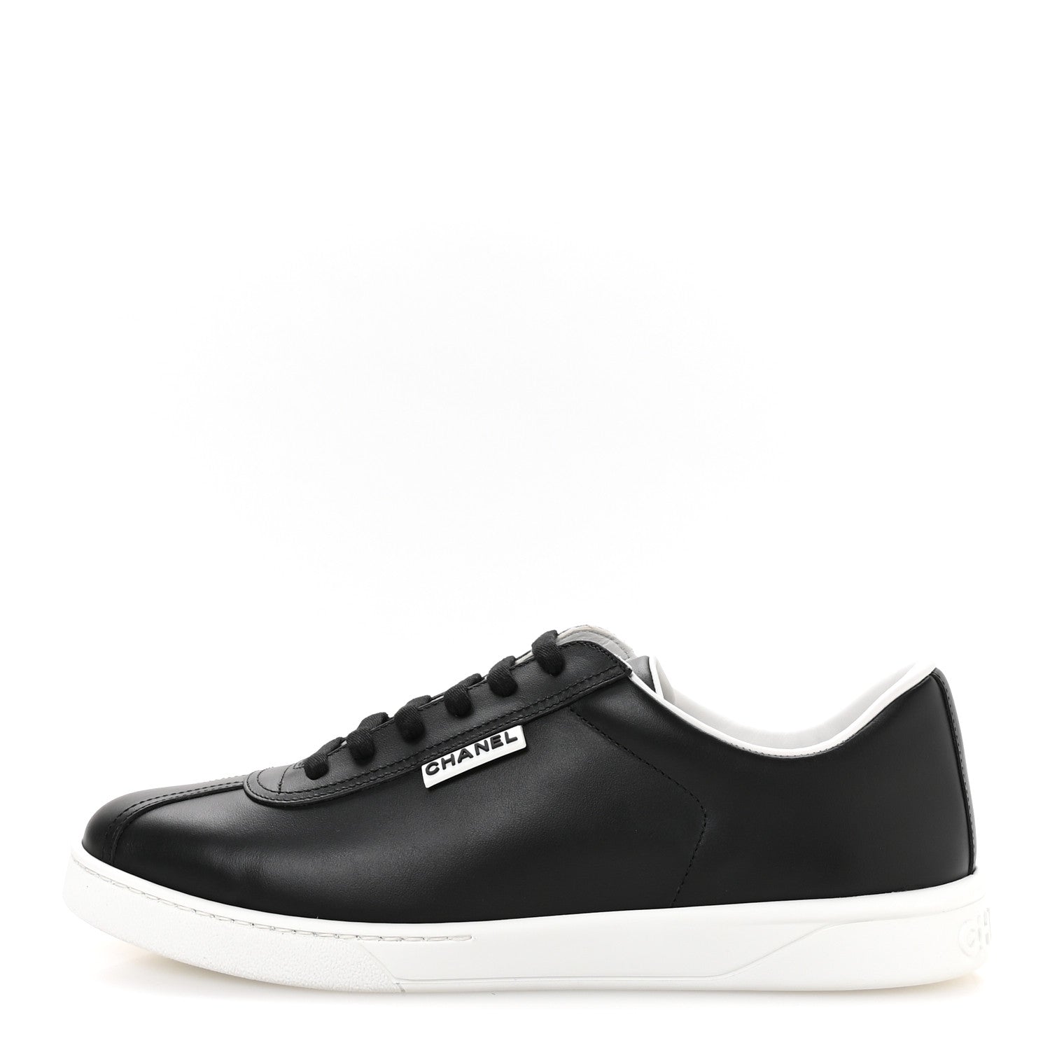Chanel Calfskin CC Mens Uniform Sneakers 43 Black 1 of 8