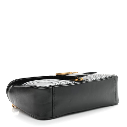 Gucci Calfskin Matelasse Small GG Marmont Shoulder Bag Black 4 of 9