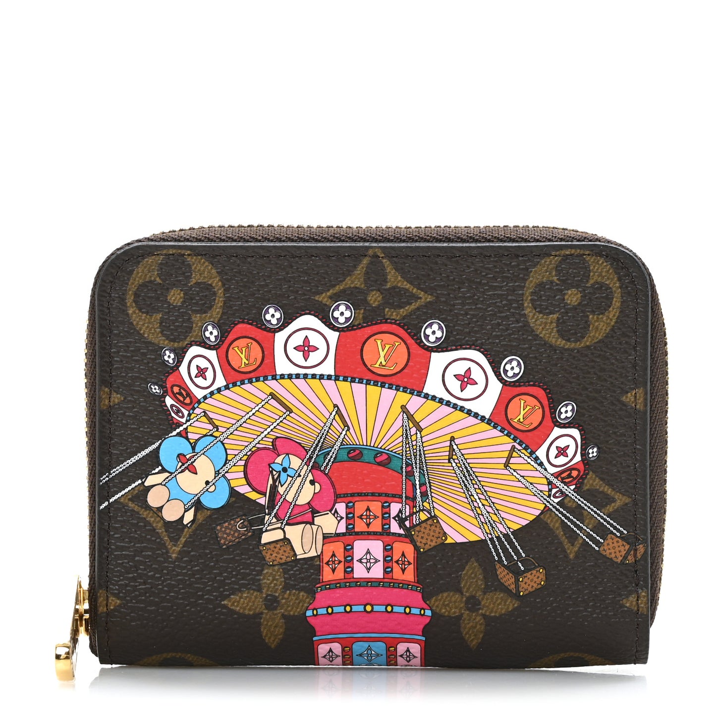 Monogram 2020 Christmas Animation Swing Ride Zippy Coin Purse Pink Poppy