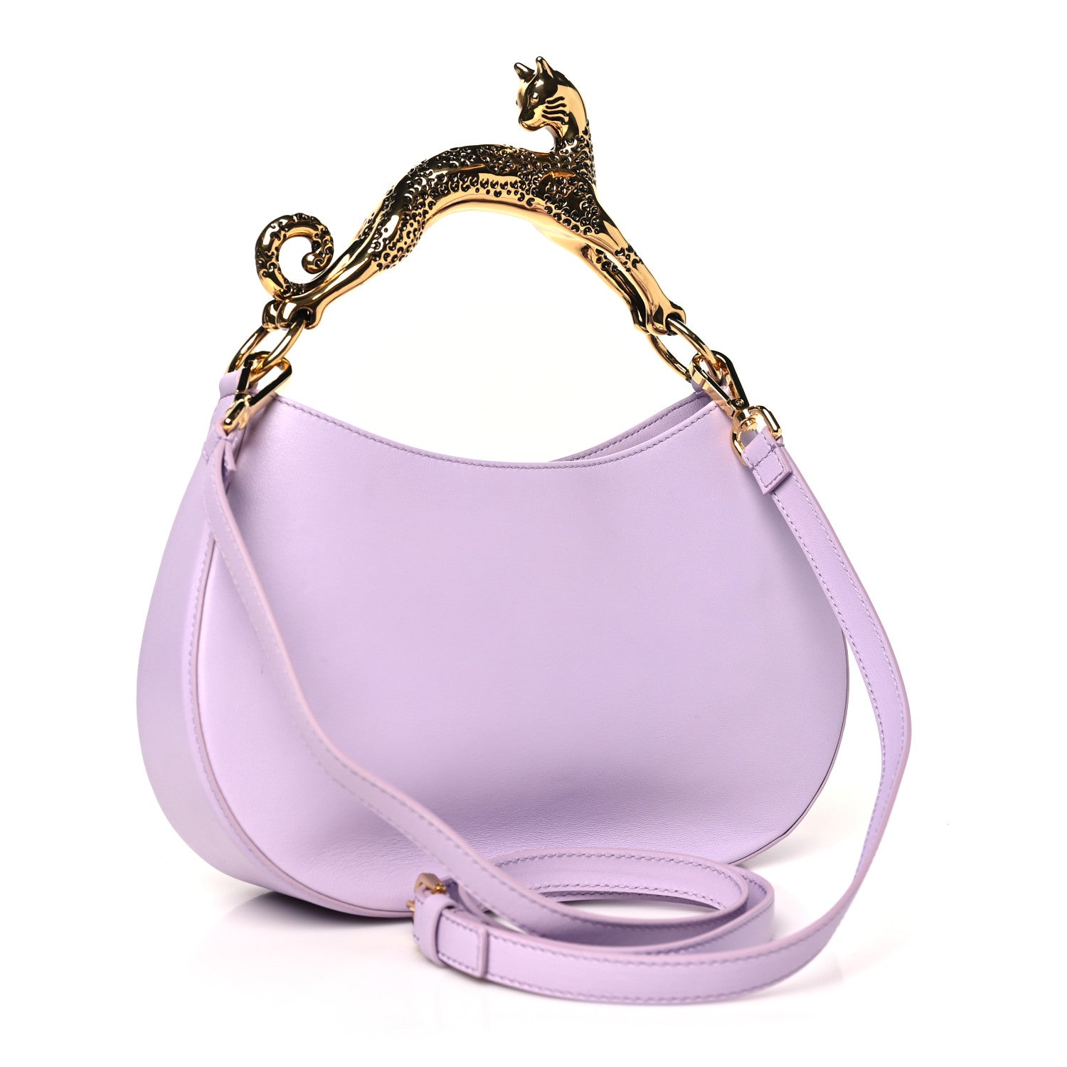 Lanvin Lambskin Cat Hobo Lilac 3 of 9