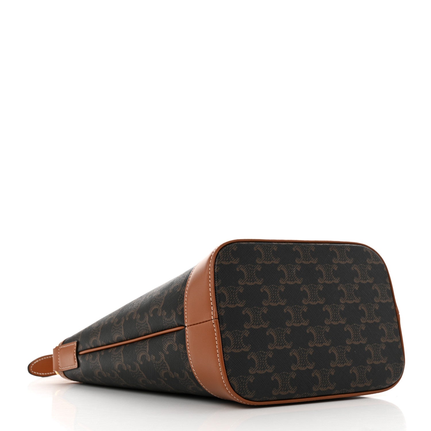 Celine Triomphe Canvas Calfskin Small Bucket Bag Tan 4 of 10