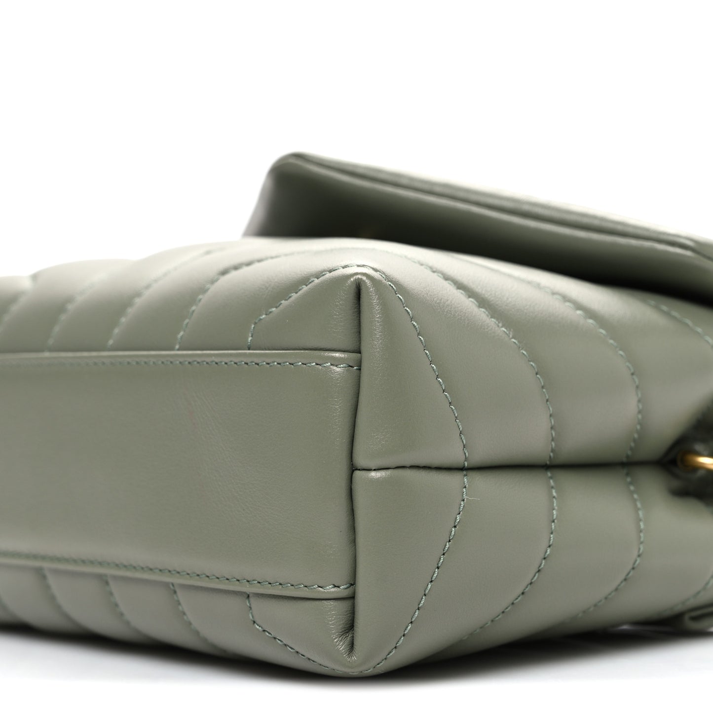 Calfskin Y Quilted Monogram Toy Loulou Crossbody Bag Light Sage