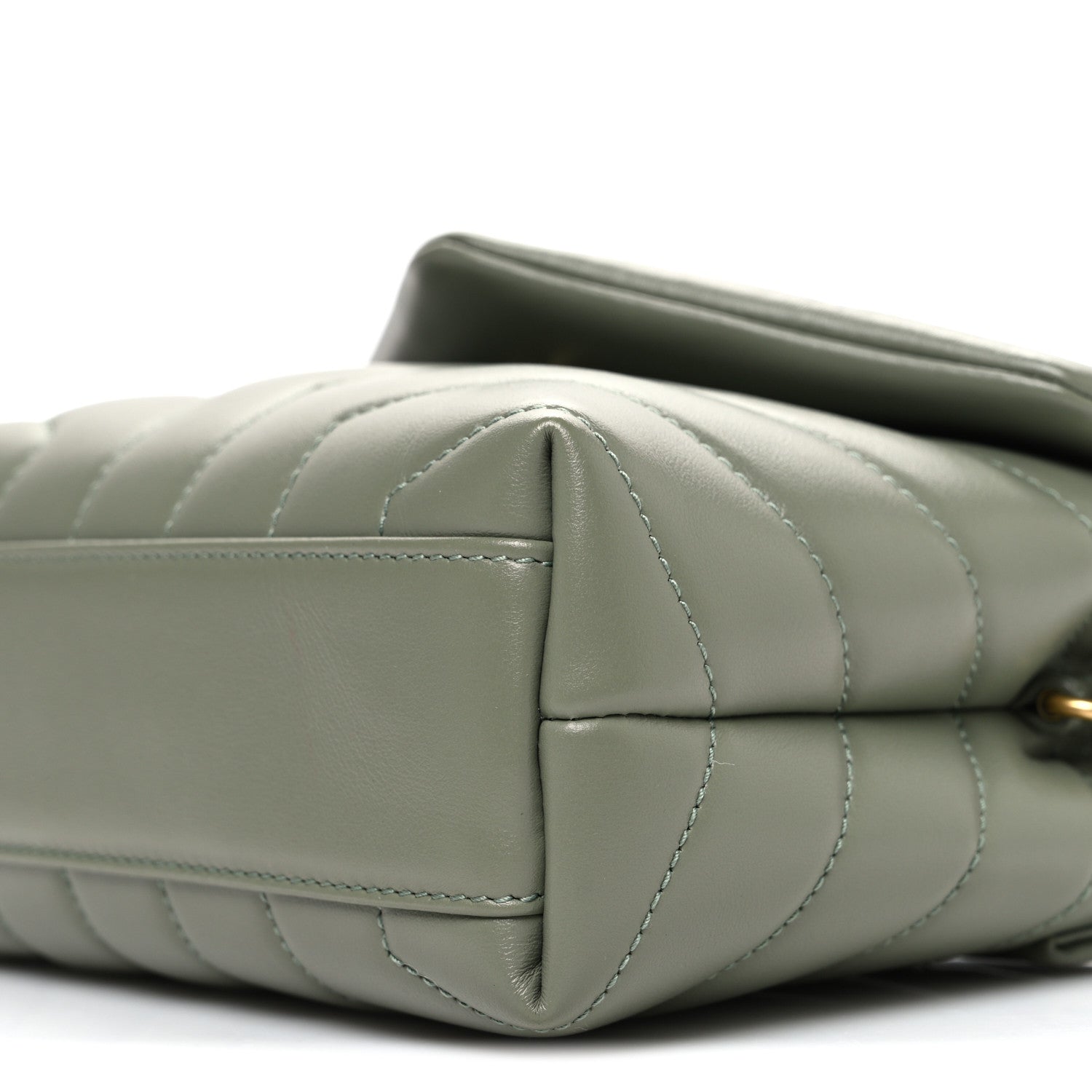 Saint Laurent Calfskin Y Quilted Monogram Toy Loulou Crossbody Bag Light Sage 10 of 11