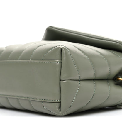 Saint Laurent Calfskin Y Quilted Monogram Toy Loulou Crossbody Bag Light Sage 10 of 11