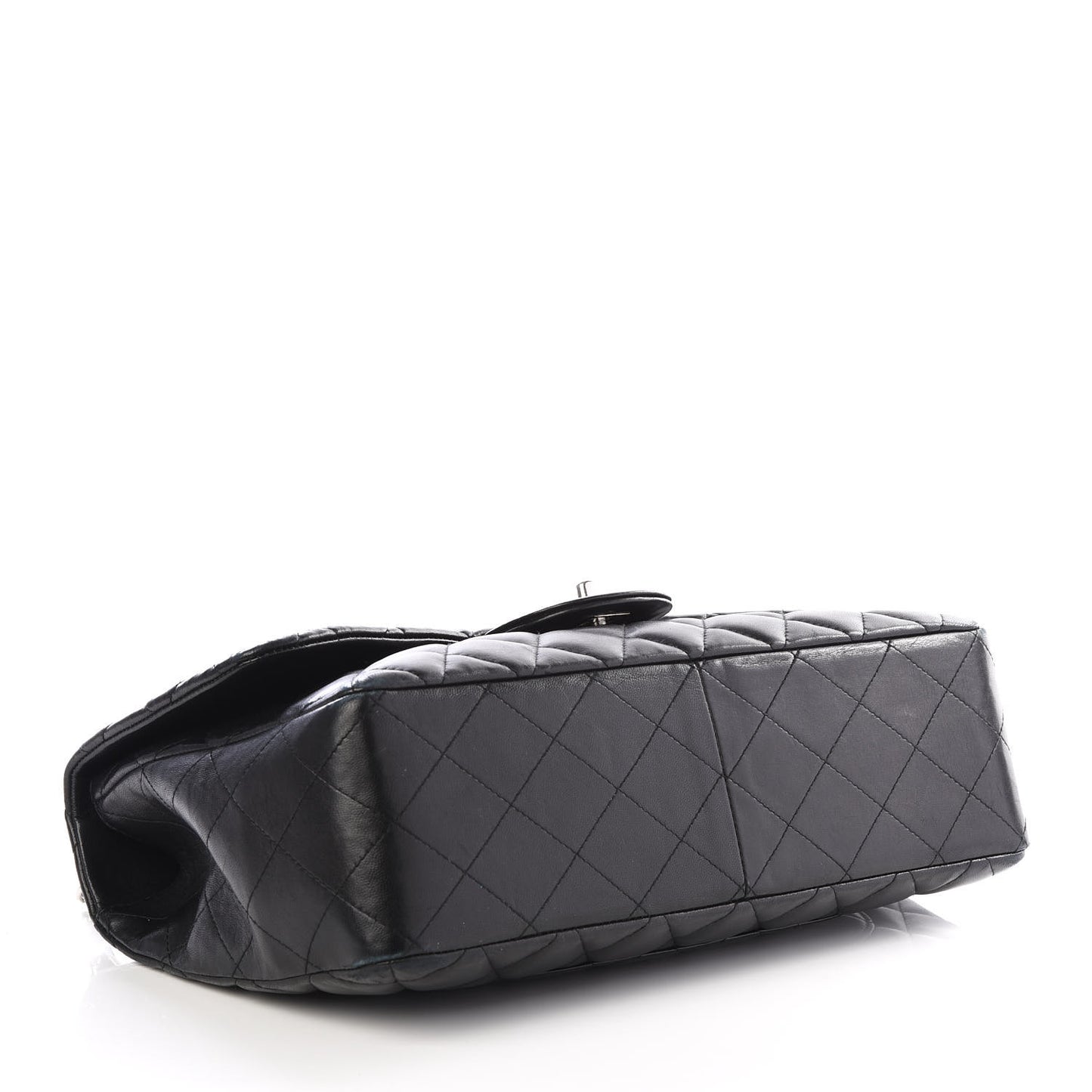 Lambskin Quilted Jumbo Single Flap Black