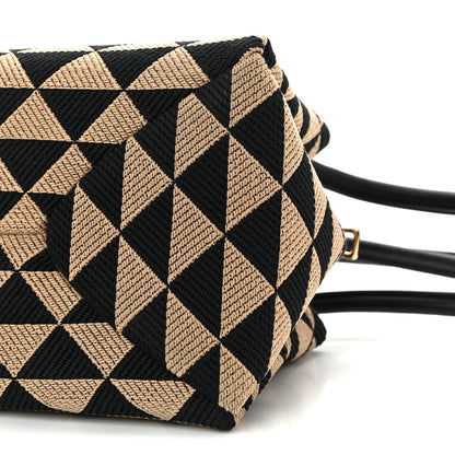 Prada Jacquard Triangolo Symbole Embroidered Small Shoulder Bag Black Corda 12 of 12