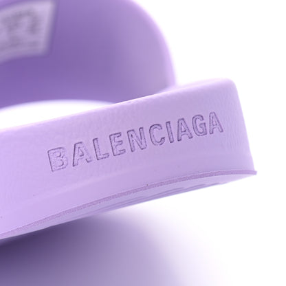 Balenciaga Rubber BB Womens Pool Slide Sandals 39 Lilac 7 of 8