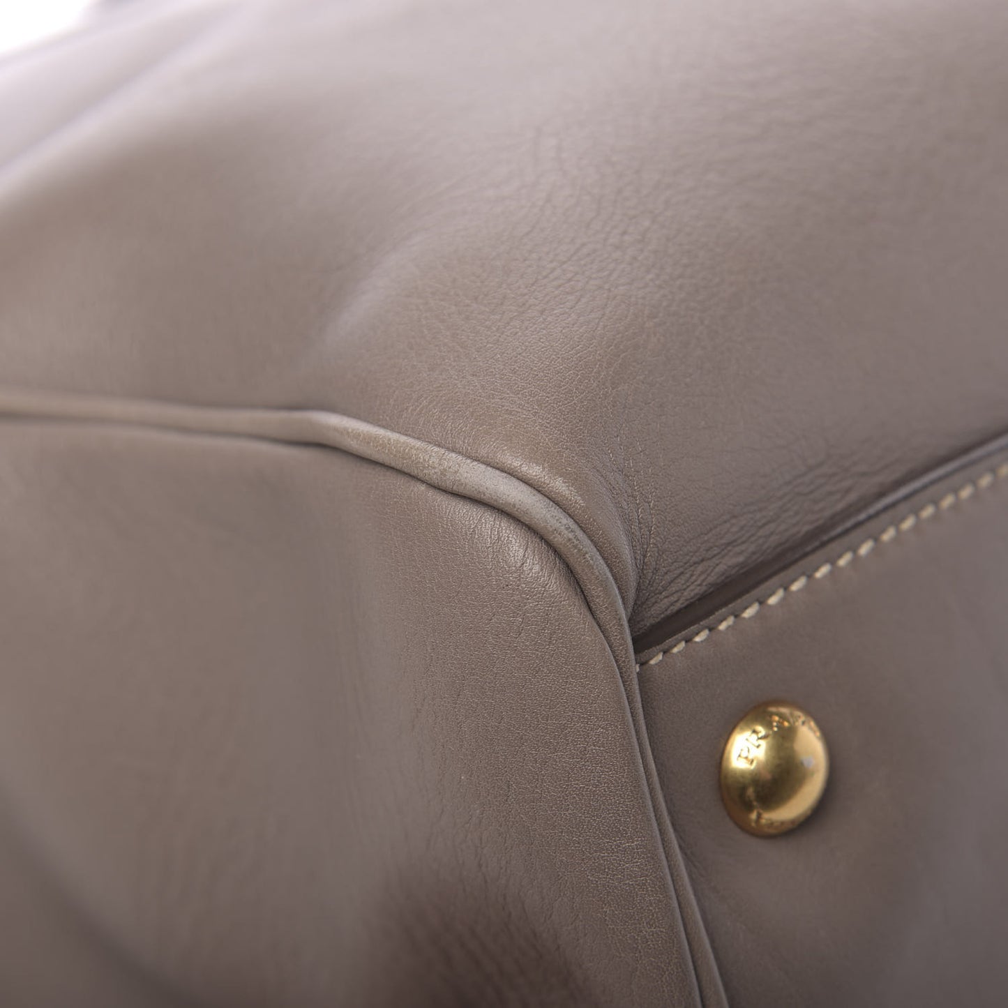 City Calfskin Foldover Pushlock Top Handle Satchel Argilla