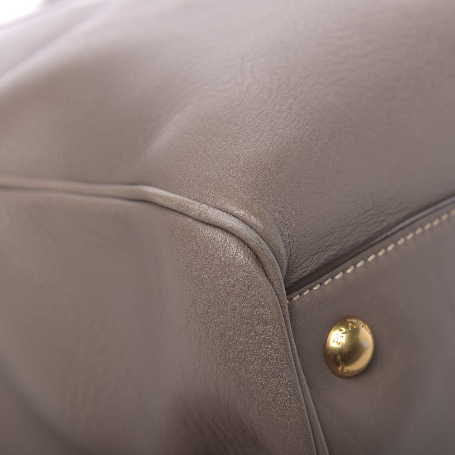 Prada City Calfskin Foldover Pushlock Top Handle Satchel Argilla 21 of 22