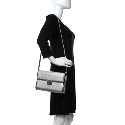Valentino Garavani Vitello Rockstud No Limit Shoulder Bag Silver 2 of 14