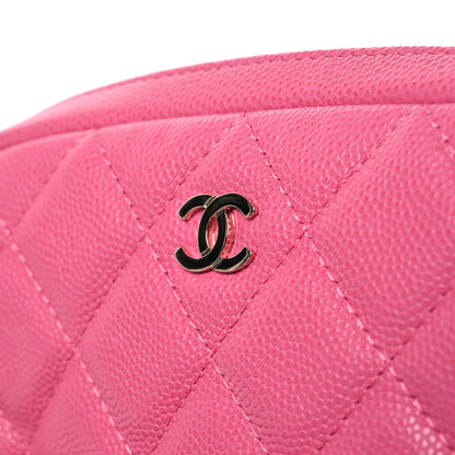 Chanel Caviar Quilted Small Curvy Pouch Cosmetic Case Pink 9 of 9