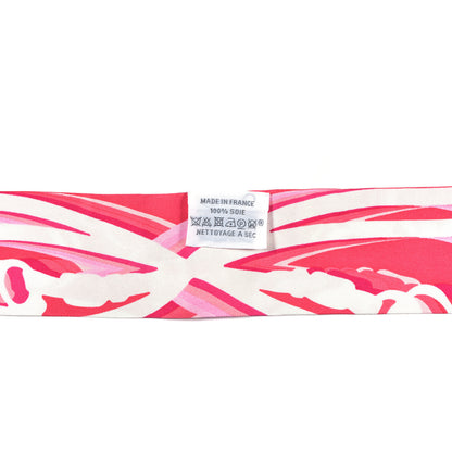 Hermes Silk Brides de Gala Shadow Twilly Rose Blanc Fuchsia 4 of 6