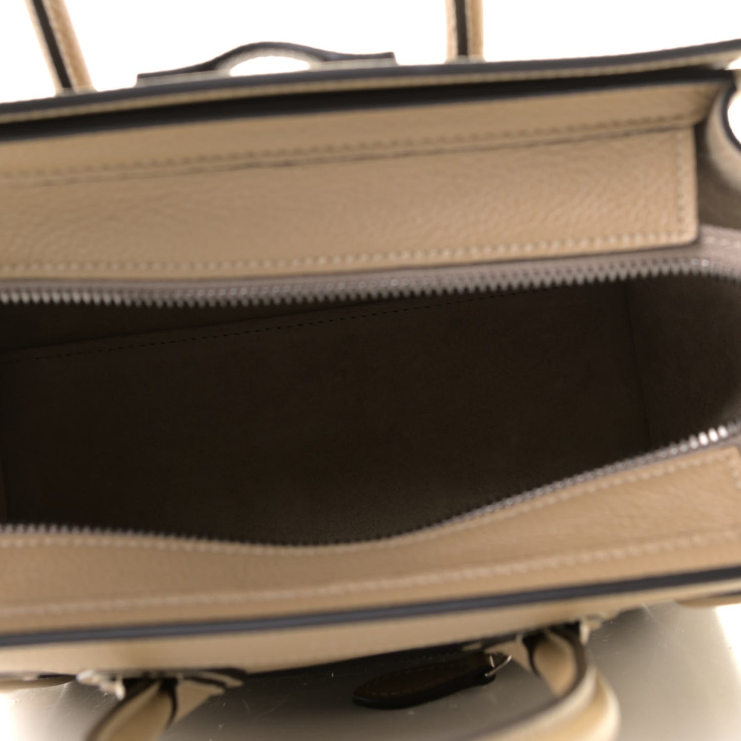 Drummed Calfskin Nano Luggage Dune