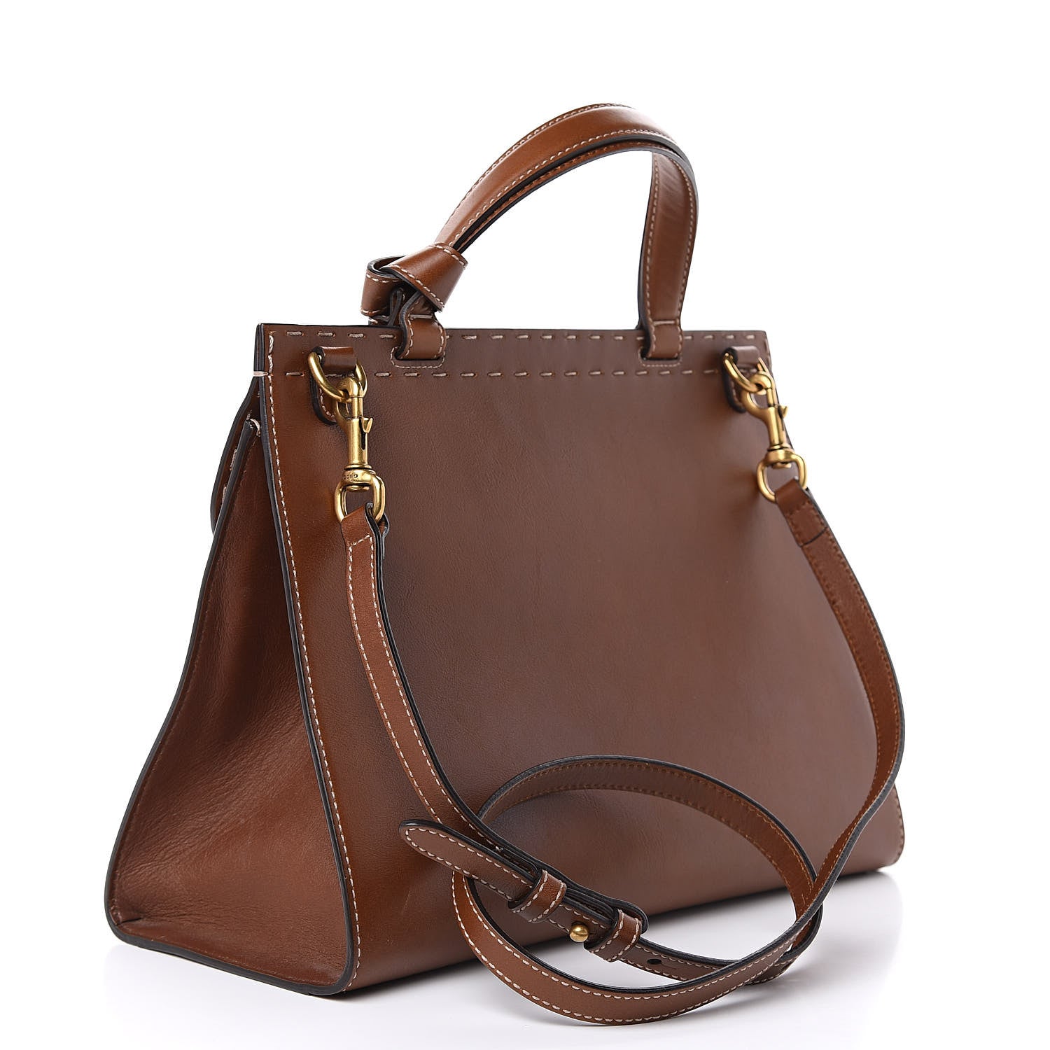 Gucci Calfskin Small GG Marmont Top Handle Bag Brown 3 of 14