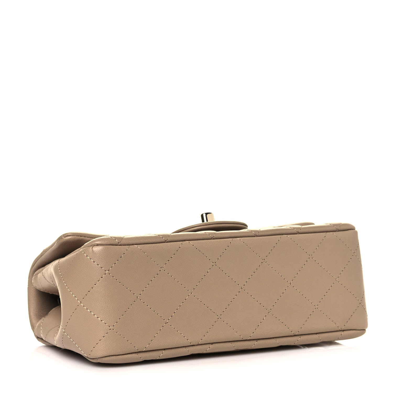 Chanel Lambskin Quilted Mini Rectangular Flap Dark Beige 3 of 11