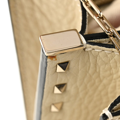 Valentino Garavani Pebbled Calfskin Rockstud Chain Clutch Light Ivory 10 of 10