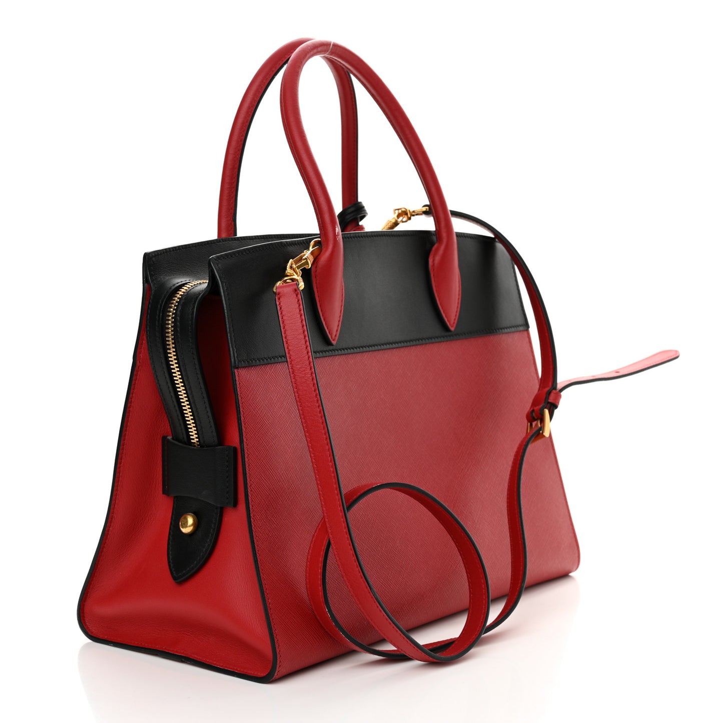 Saffiano City Calfskin Medium Esplanade Fuoco Black