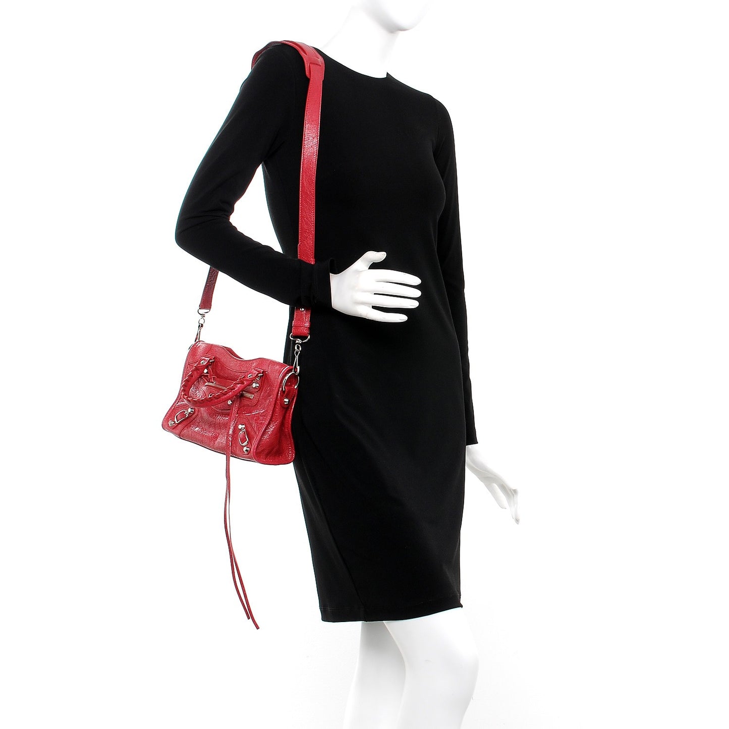 Agneau Classic Silver Hardware Mini City Rouge Sapphire