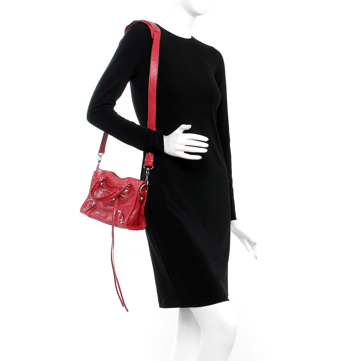Balenciaga Agneau Classic Silver Hardware Mini City Rouge Sapphire 2 of 8