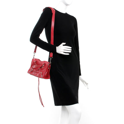 Balenciaga Agneau Classic Silver Hardware Mini City Rouge Sapphire 2 of 8