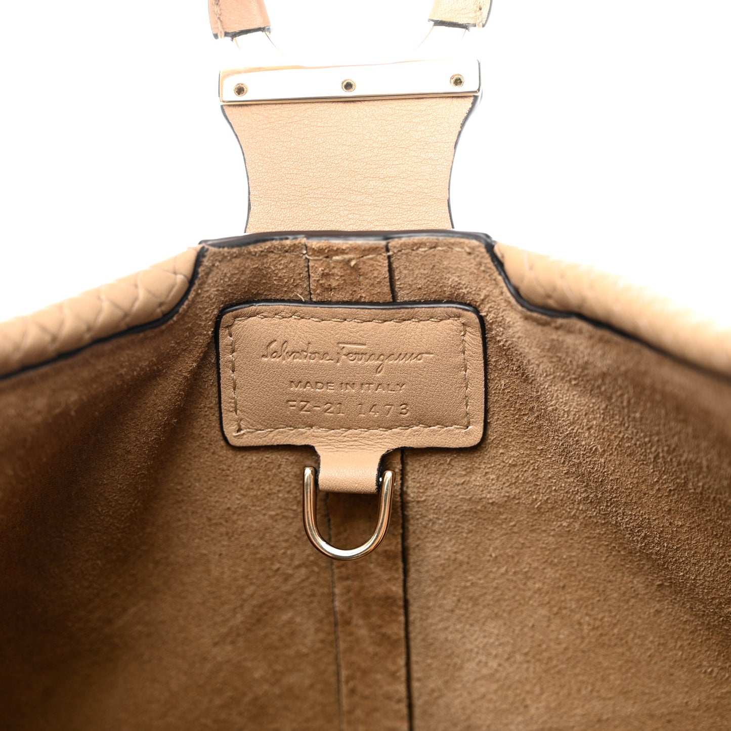 Calfskin Gancini Hobo Beige