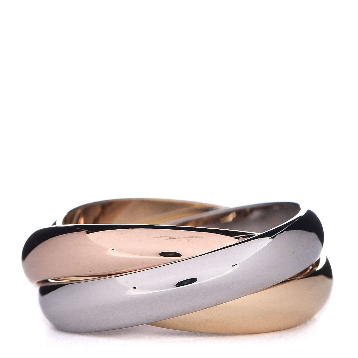 Cartier 18K Pink Yellow White Gold Classic Trinity Ring 53 6.25 1 of 5