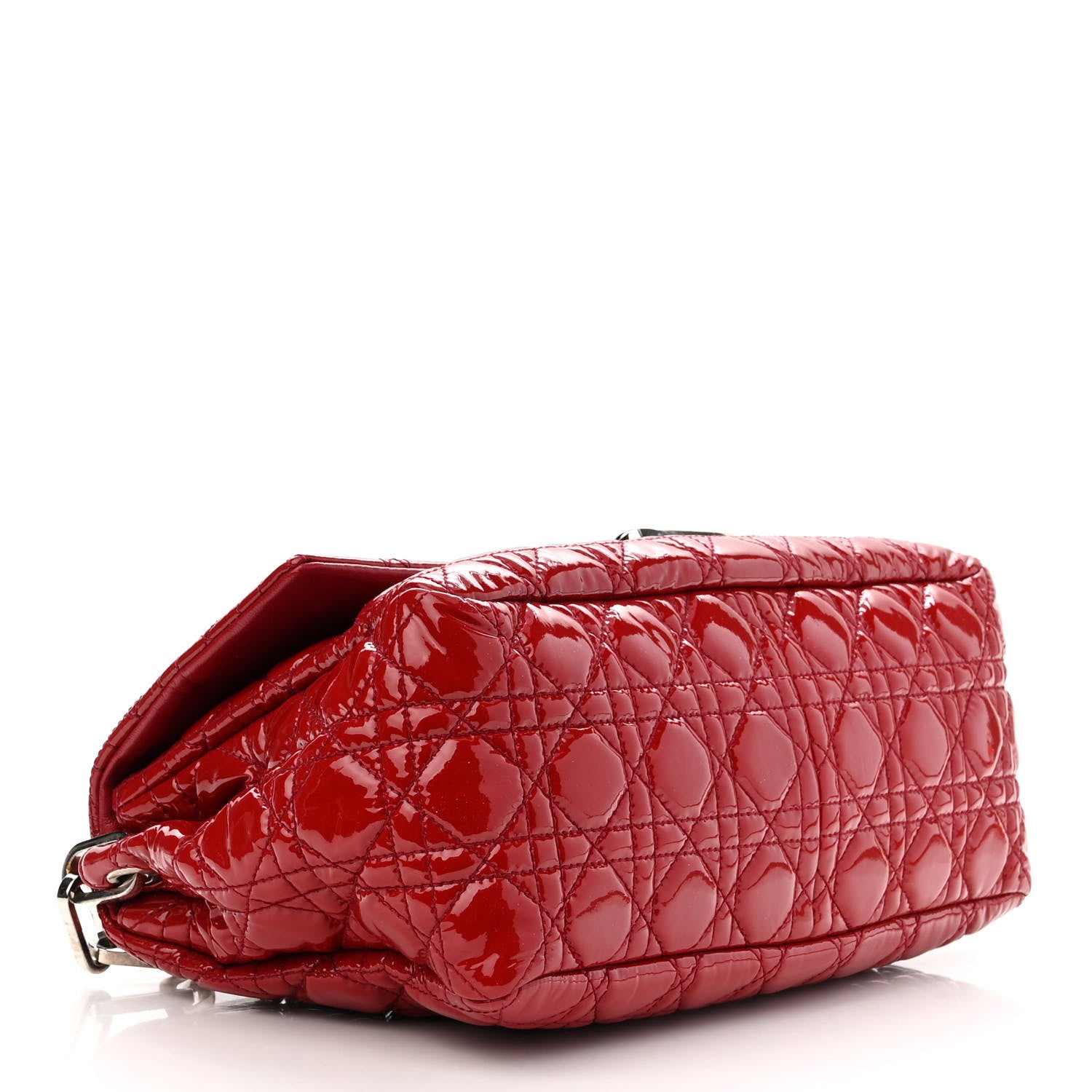 Christian Dior Patent Cannage New Lock Flap Red 3 of 14