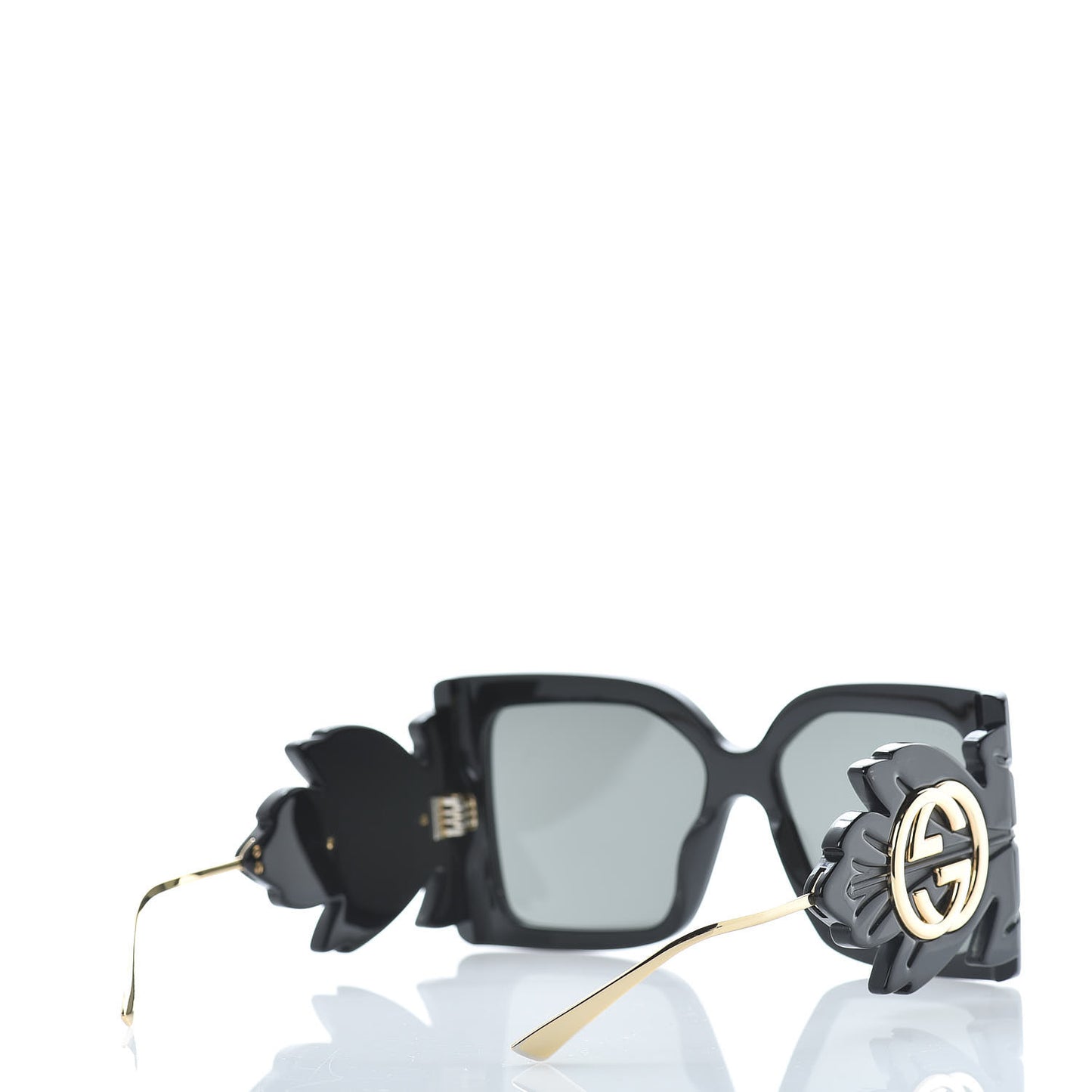 Acetate Square Frame Wing Sunglasses GG0535S Black