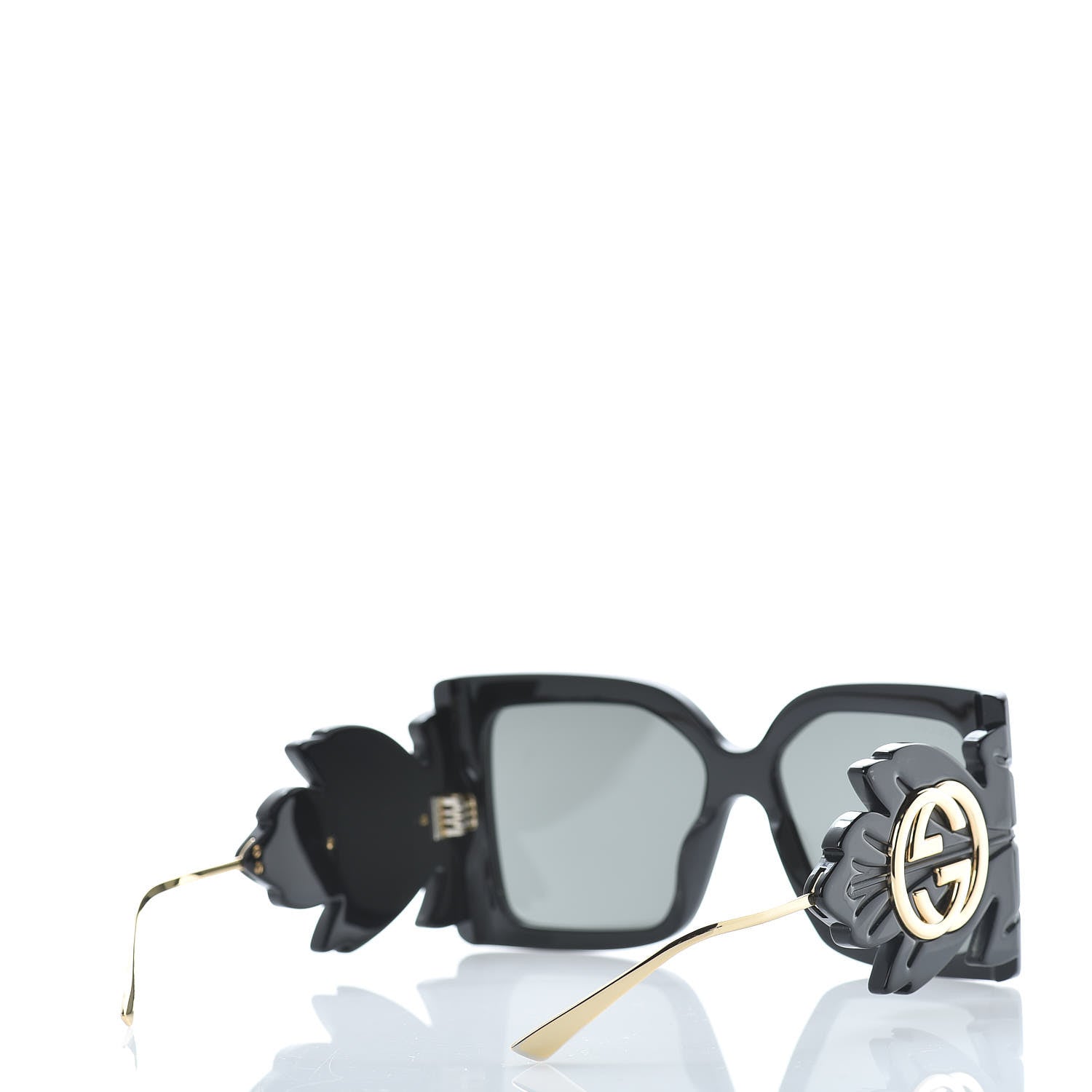 Gucci Acetate Square Frame Wing Sunglasses GG0535S Black 4 of 7