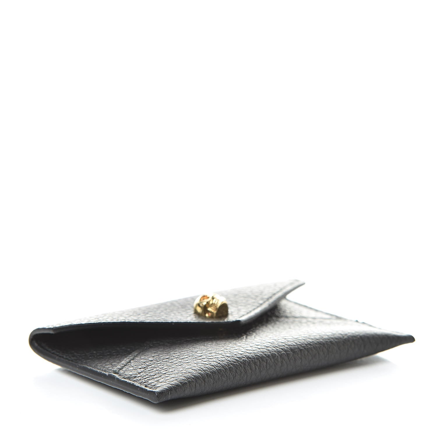 Alexander McQueen Calfskin Skull Envelope Card Holder Black 4 of 8