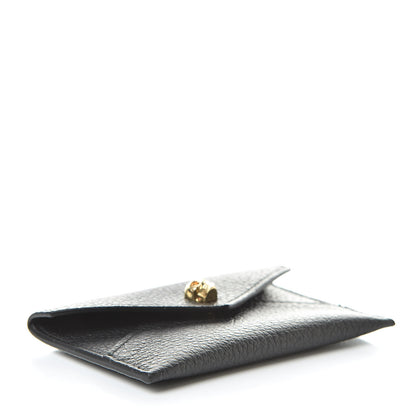 Alexander McQueen Calfskin Skull Envelope Card Holder Black 4 of 8