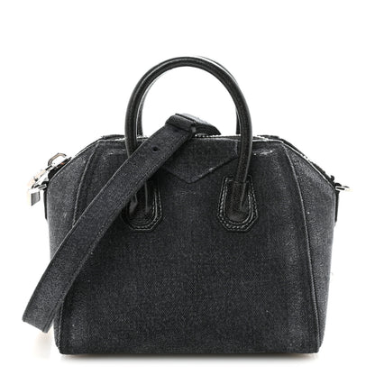 Givenchy Washed Denim Mini Antigona Shoulder Bag Black 1 of 10