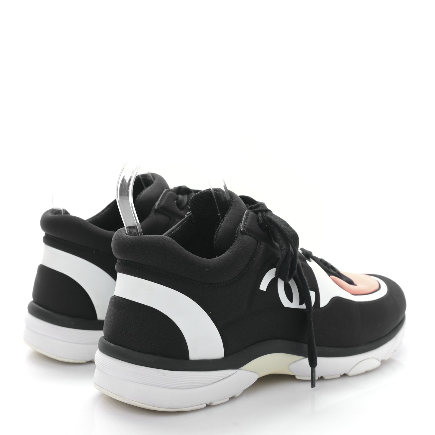 Lycra Fabric Womens CC Sneakers 38 Black White Pink