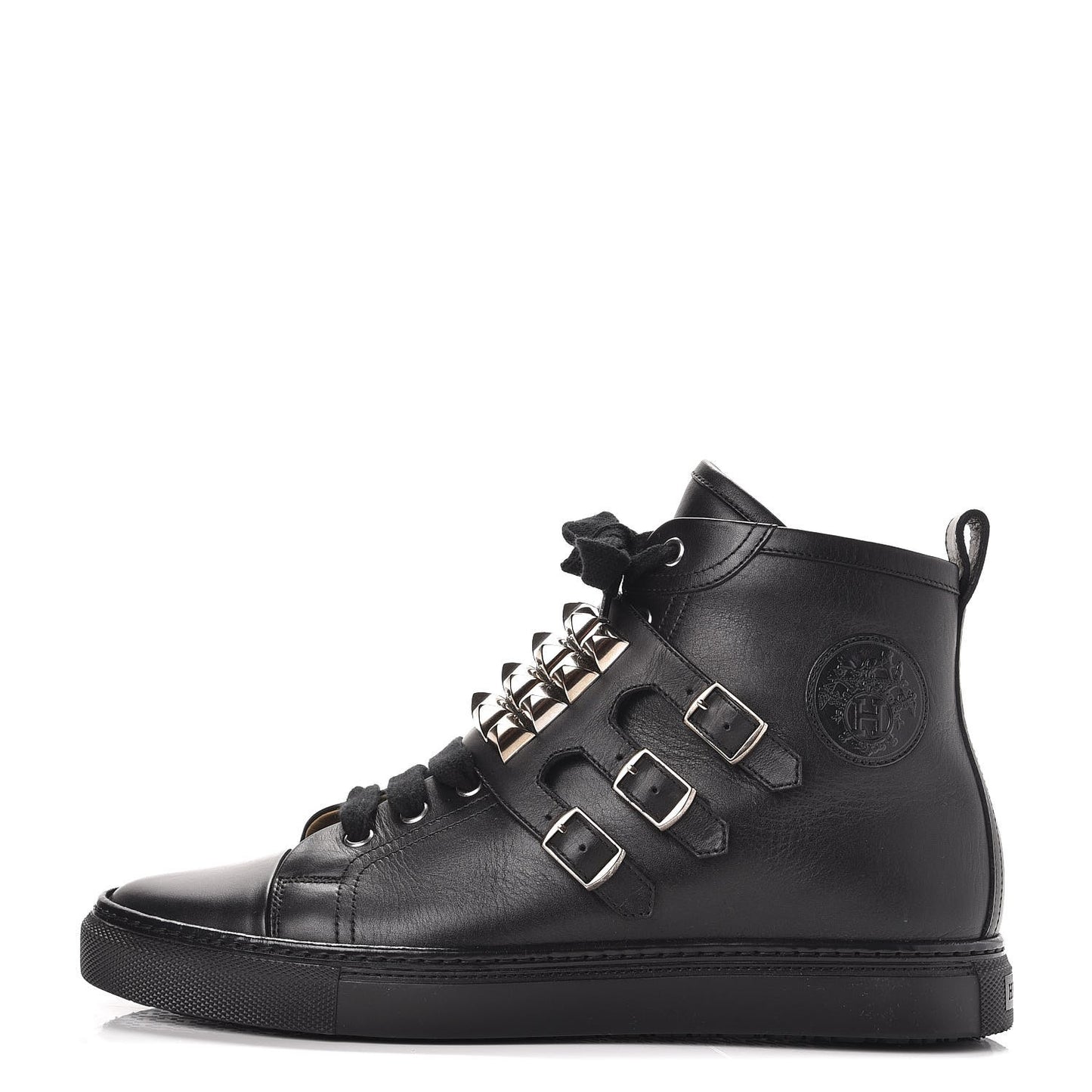 Calfskin Studded Lennox High Top Sneakers 41 Black