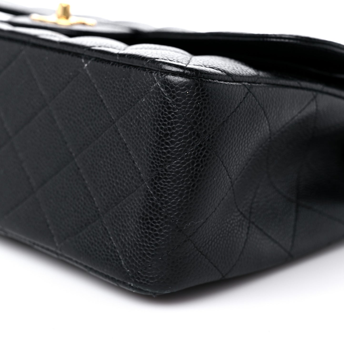 Caviar Quilted Jumbo Double Flap Black