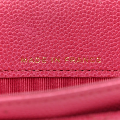 Chanel Caviar Quilted Flap Card Holder Wallet Pink 7 of 10