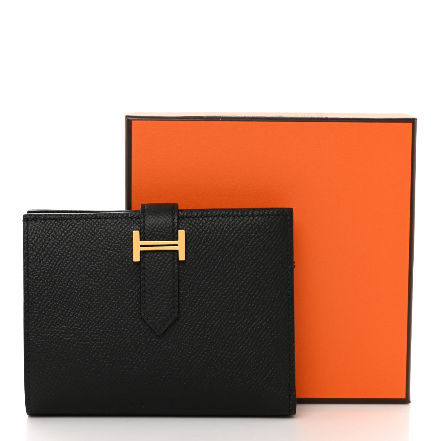 Hermes Epsom Bearn Compact Wallet Black 8 of 8
