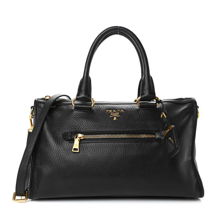 Prada Vitello Daino Shopping Satchel Black 1 of 4
