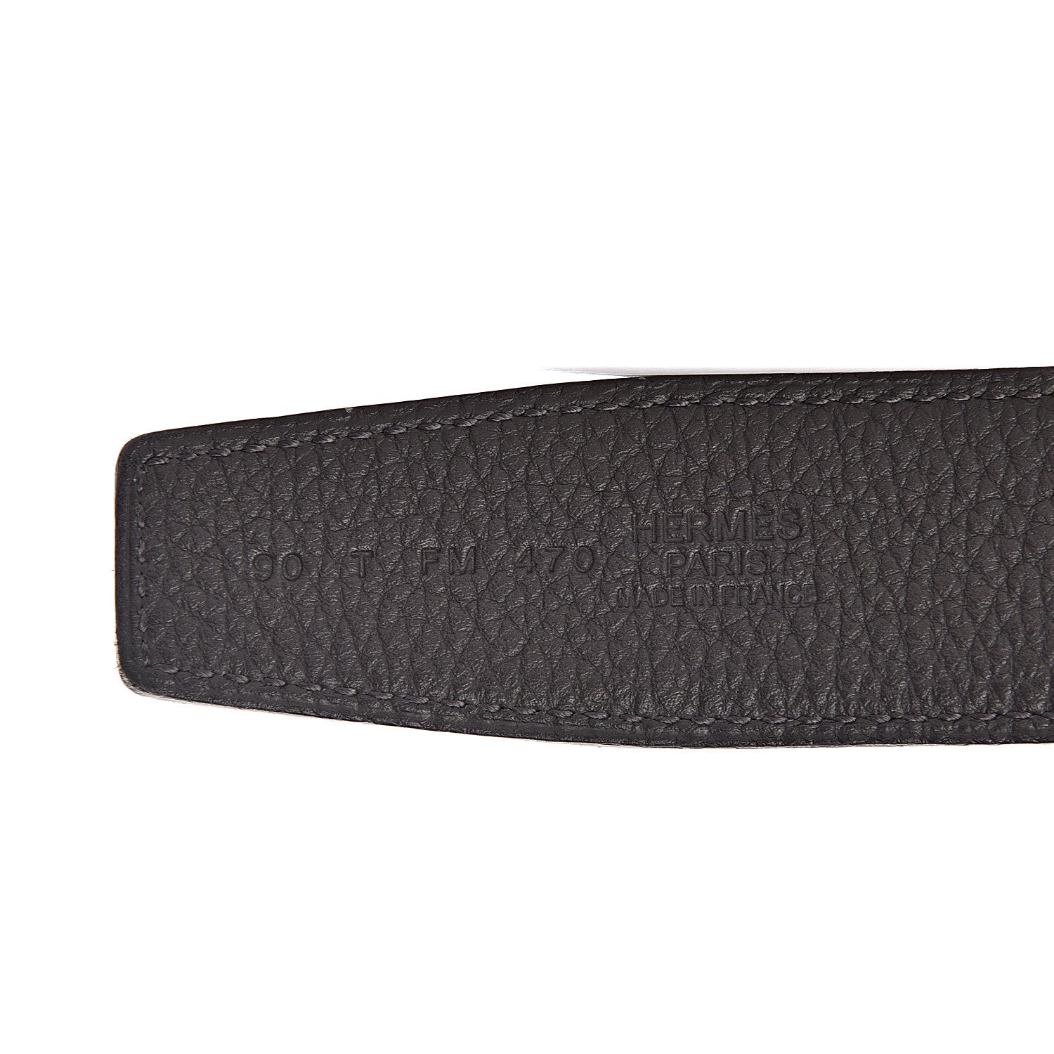 Hermes Box Togo 32mm H Belt 90 Bleu Marine Grey 6 of 8